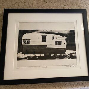 Framed Black and White Camper Art Print - 1/100